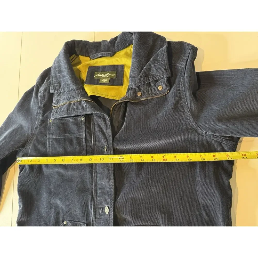 Eddie Bauer Corduroy Jacket Womens XL Tall Blue Utility Ranch‎ Outdoors Chore